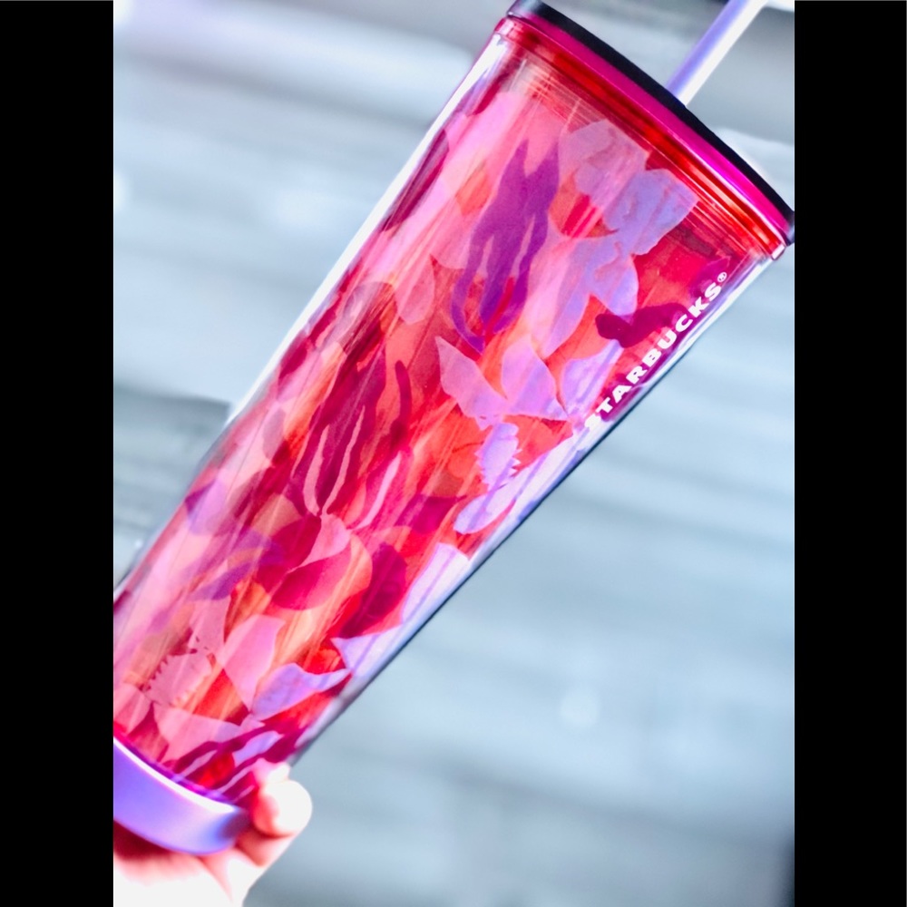 COPY - Venti floral print tumbler- coral, plum, lilac